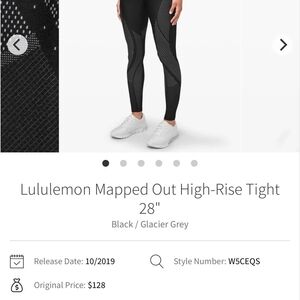 Lululemon Black and Glacier Gray High-Rise Tights